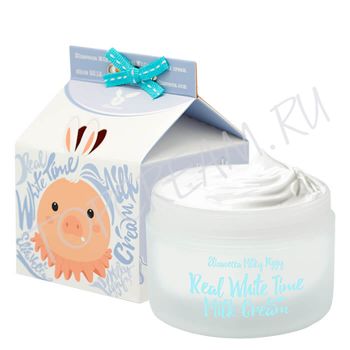 Крем осветляющий с козьим молоком для лица и тела ELIZAVECCA Real White Time Milk Cream