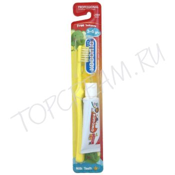 Детская зубная щетка + паста, от 3 до 6 лет LION KODOMO Professional Children Toothbrush + Toothpaste 3-6 years Детская зубная щетка + паста, от 3 до 6 лет LION KODOMO Professional Children Toothbrush + Toothpaste 3-6 years