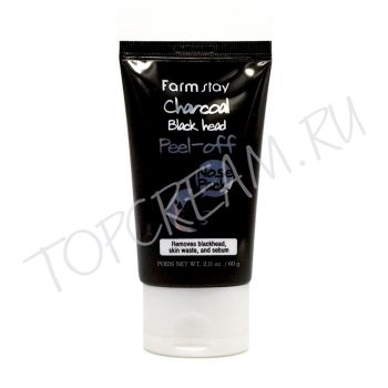 Маска-плёнка для очищения кожи носа от чёрных точек FARMSTAY Charcoal Black Head Peel-off Nose Pack