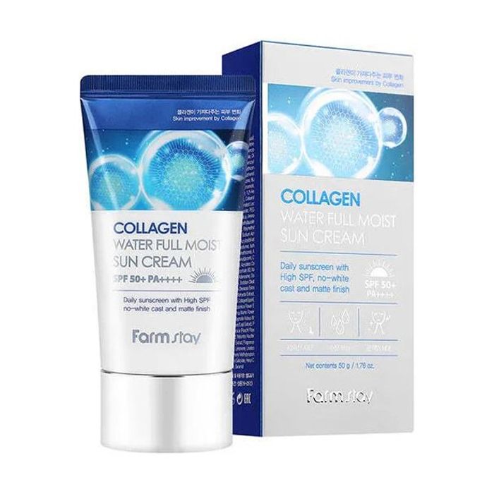 Увлажняющий солнцезащитный крем с коллагеном FARMSTAY Collagen Water Full Moist Sun Cream SPF50+ PA++++