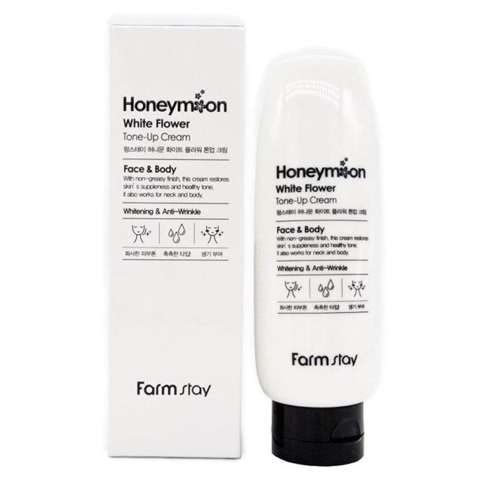 Крем для лица выравнивающий тон кожи FARMSTAY Honeymoon White Flower Tone-Up Cream
