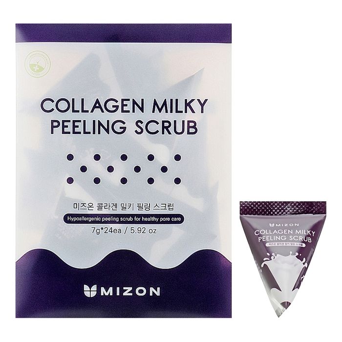 Молочный пилинг-скраб для лица с коллагеном MIZON Collagen Milky Peeling Scrub