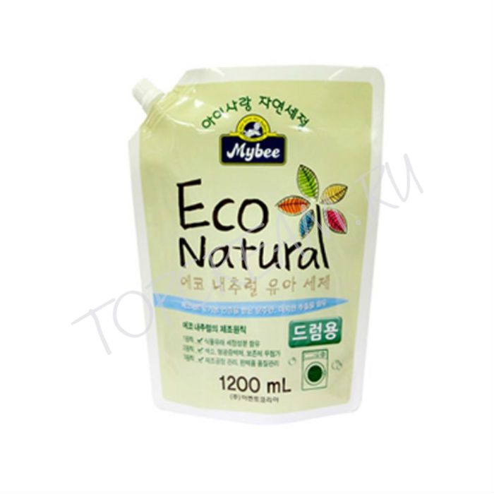 Концентрированный гель для стирки детской одежды и белья 1200 мл MYBEE Eco Natural Laundry Detergent Drum (Package)