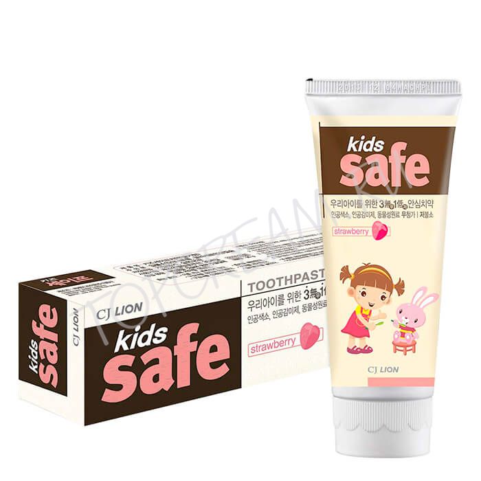 Детская зубная паста Клубника, 90 гр. CJ LION Kids Safe Toothpaste Strawberry