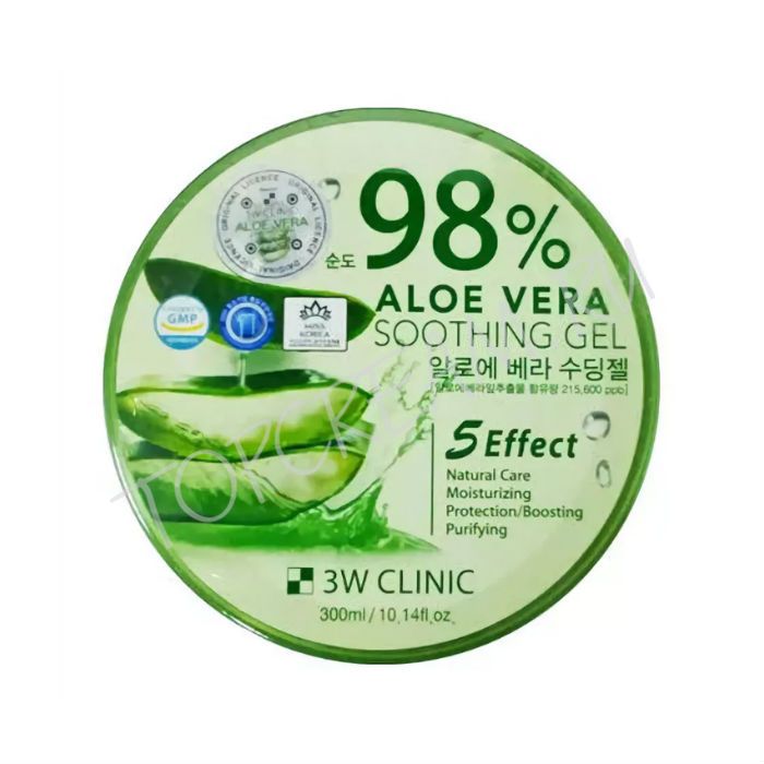 Многофункциональный успокаивающий гель с алоэ вера 98% 3W Clinic Aloe Vera Soothing Gel 98%