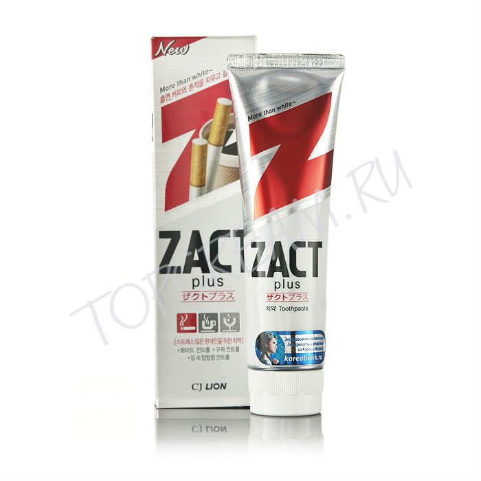 Зубная паста против никотинового налета и запаха табака CJ LION Zact Lion