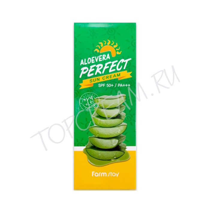 Солнцезащитный крем FARMSTAY Aloevera Perfect Sun Cream SPF50+ PA+++