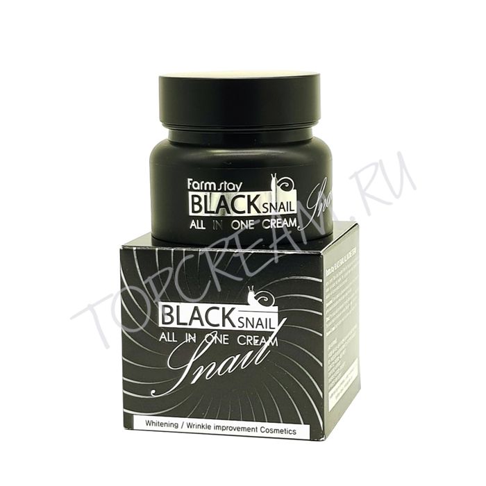 Многофункциональный крем с муцином черной улитки (100 мл) FARMSTAY Black Snail All In One Cream