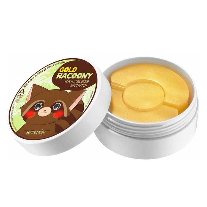 Патчи для глаз корейская. Gold Racoony Hydro Gel and spot Patch. Secret Key патчи Gold Racoony Hydrogel Eye & spot Patch. Gold Racoony Hydrogel Eye & spot Patch 60шт. Secret Key Gold Racoony Hydro Gel Eye & spot Patch