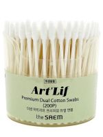 Двусторонние ватные палочки THE SAEM Art'Lif Premium Dual Cotton Swabs - вид 3 миниатюра