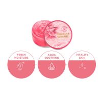 Освежающий и успокаивающий гель с алоэ THE SAEM Pink Aloe Aqua Gel - вид 4 миниатюра