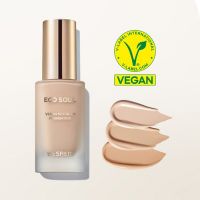 Веганская тональная основа с легкой шелковстой текстурой THE SAEM Eco Soul Vegan Silk Glam Foundation SPF42 PA++ - вид 1 миниатюра