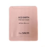Солнцезащитный крем с каламиновой пудрой. Пробник THE SAEM Eco Earth Pink Sun Cream SPF50+ PA++++ Sample