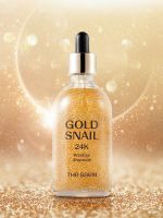 Антивозрастная сыворотка для лица с золотом и муцином улитки THE SAEM Gold Snail 24K Prestige Ampoule - вид 6 миниатюра