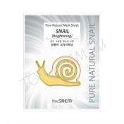 Восстанавливающая осветляющая тканевая маска с муцином улитки THE SAEM Pure Natural Mask Sheet Snail (Brightening)