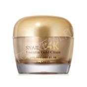 Омолаживающий крем с муцином улитки и золотом THE SAEM Snail Essential 24K Gold Cream - вид 1 миниатюра