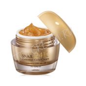 Омолаживающий крем с муцином улитки и золотом THE SAEM Snail Essential 24K Gold Cream - вид 1 миниатюра