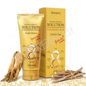 Пенка для умывания с золотом и восточными травами DEOPROCE Natural Perfect Solution Cleansing Foam Gold