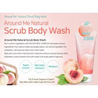 Гель-скраб для тела с экстрактом персика WELCOS Around Me Natural Scrub Body Wash Peach - вид 1 миниатюра