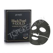 Гидрогелевая маска с золотом и черным жемчугом PETITFEE Black Pearl & Gold Hydrogel Mask Pack - вид 1 миниатюра