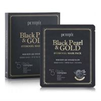 Гидрогелевая маска с золотом и черным жемчугом PETITFEE Black Pearl & Gold Hydrogel Mask Pack - вид 1 миниатюра