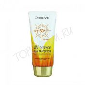 Легкий увлажняющий солнцезащитный крем для лица DEOPROCE UV Defence Sun Cream SPF 50++ PA++ - вид 1 миниатюра